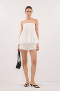 CASEY IVORY CRINKLE RAMIE SHORT