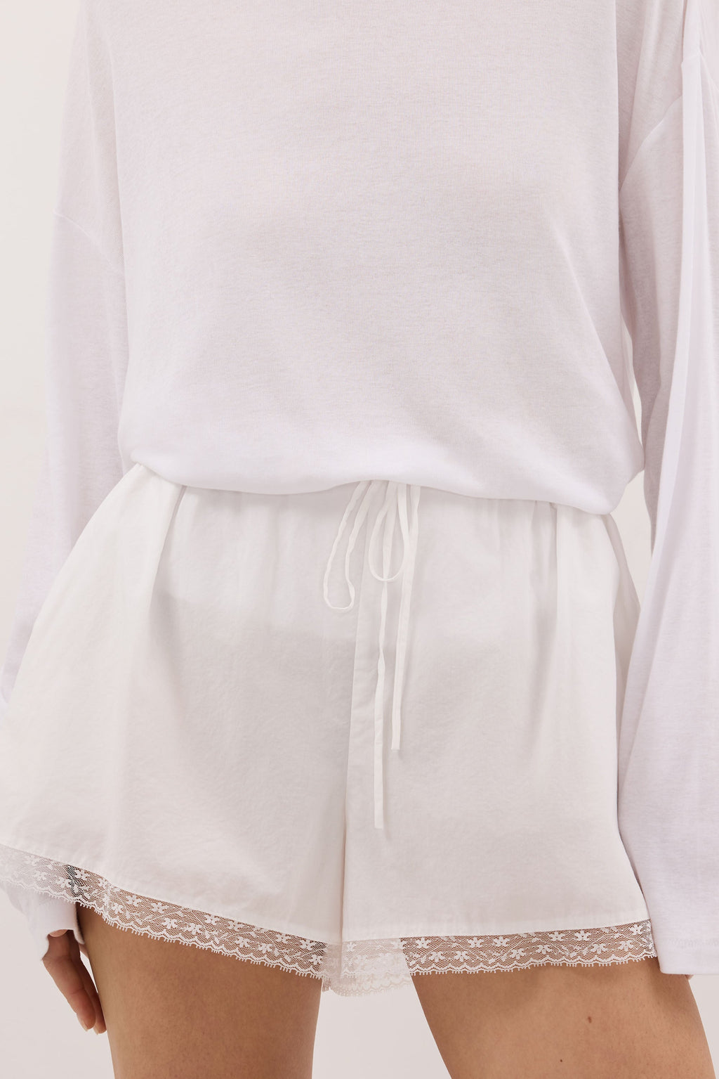 ROSIN WHITE LACE TRIM SHORT