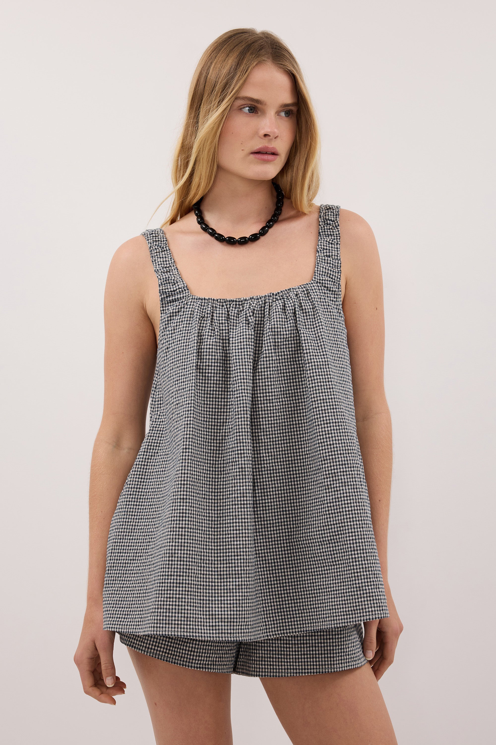 BRIONA GINGHAM COTTON SHORT