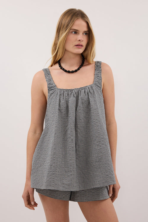 BRIONA GINGHAM COTTON SHORT