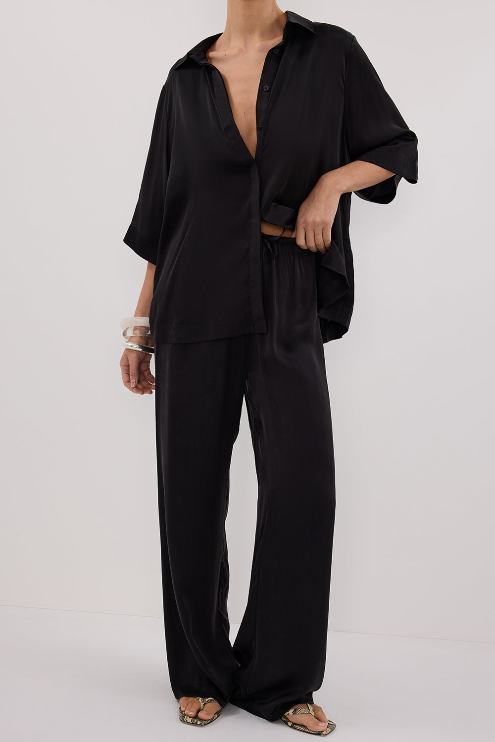 PERCY BLACK SILK PANT