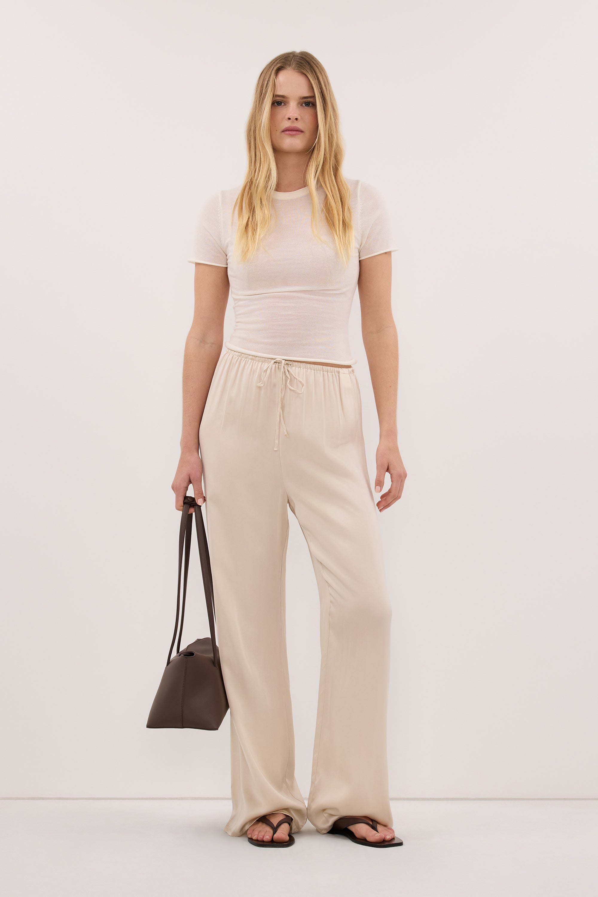 PERCY SANDSTONE SILK PANT