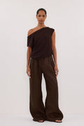 HOLDEN BITTER CHOC LINEN PANT