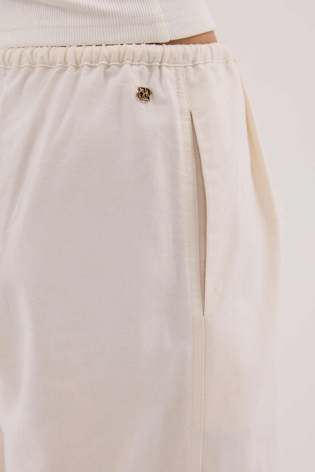 RHEA CREAM COTTON DRAWSTRING PANT