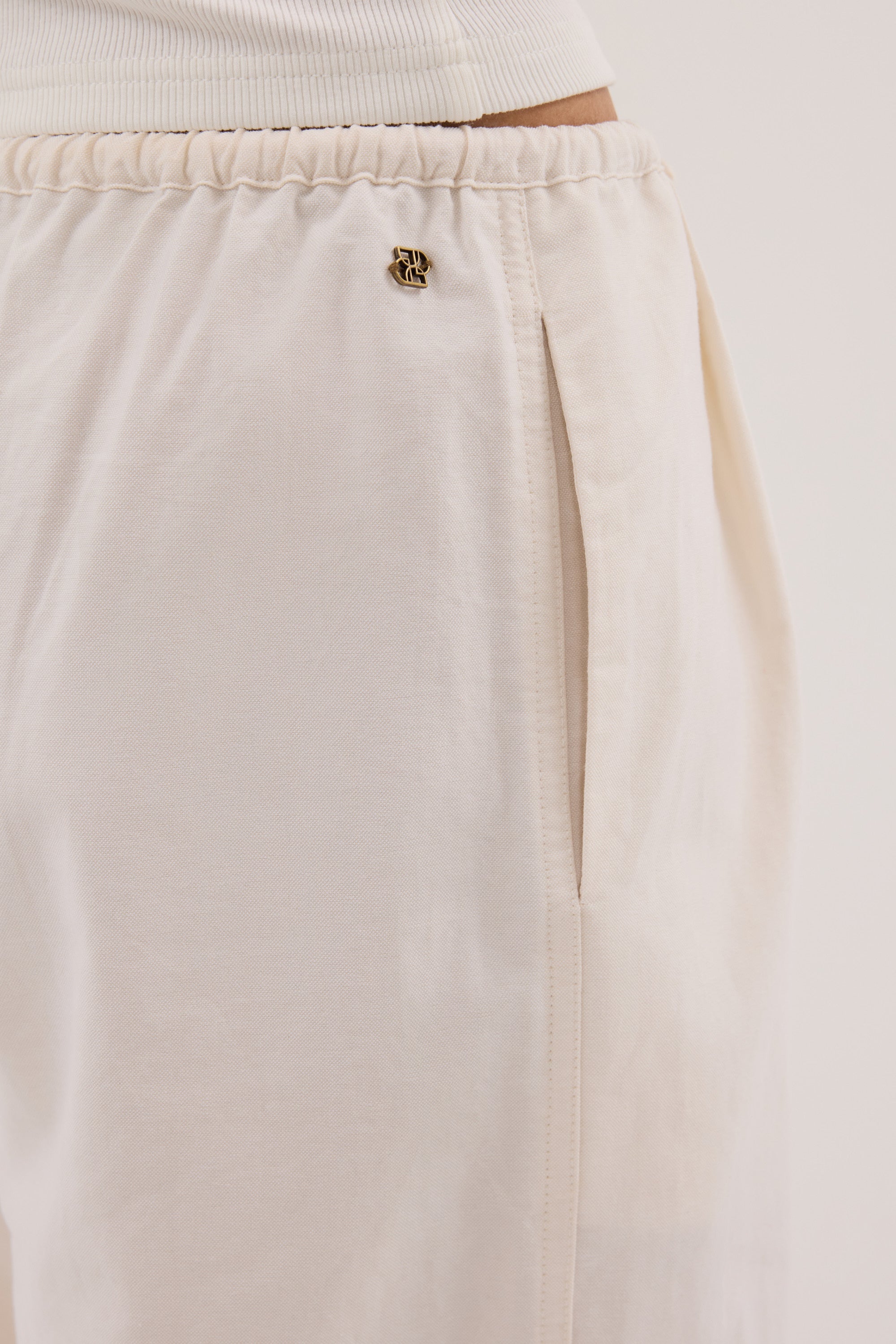 RHEA CREAM COTTON DRAWSTRING PANT
