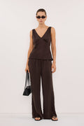 PIPPA BITTER CHOC SILK PANT