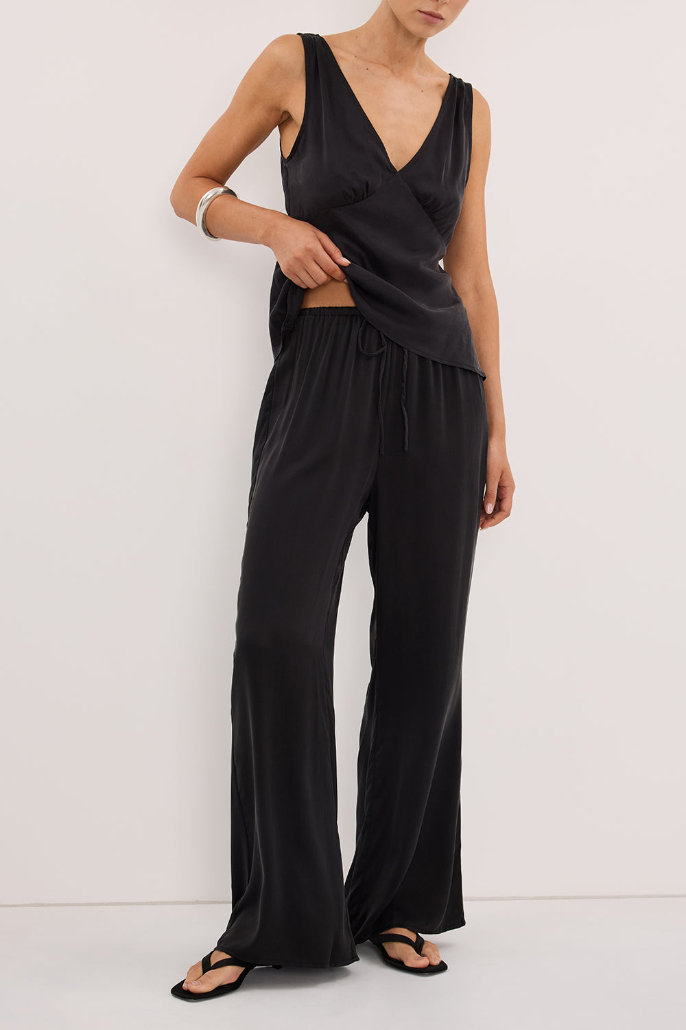 PIPPA BLACK SILK PANT