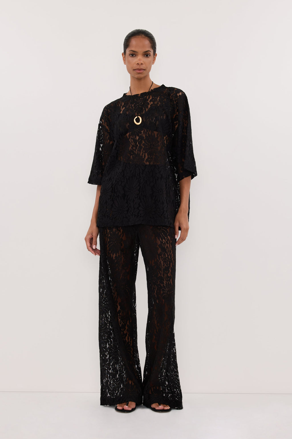 WILMA BLACK LACE PANT