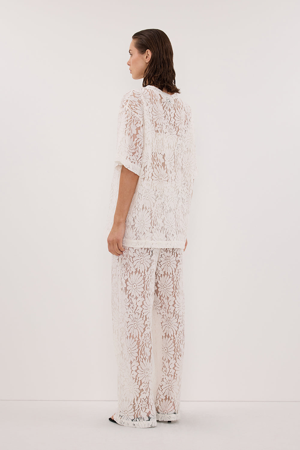 WILMA WHITE LACE PANT