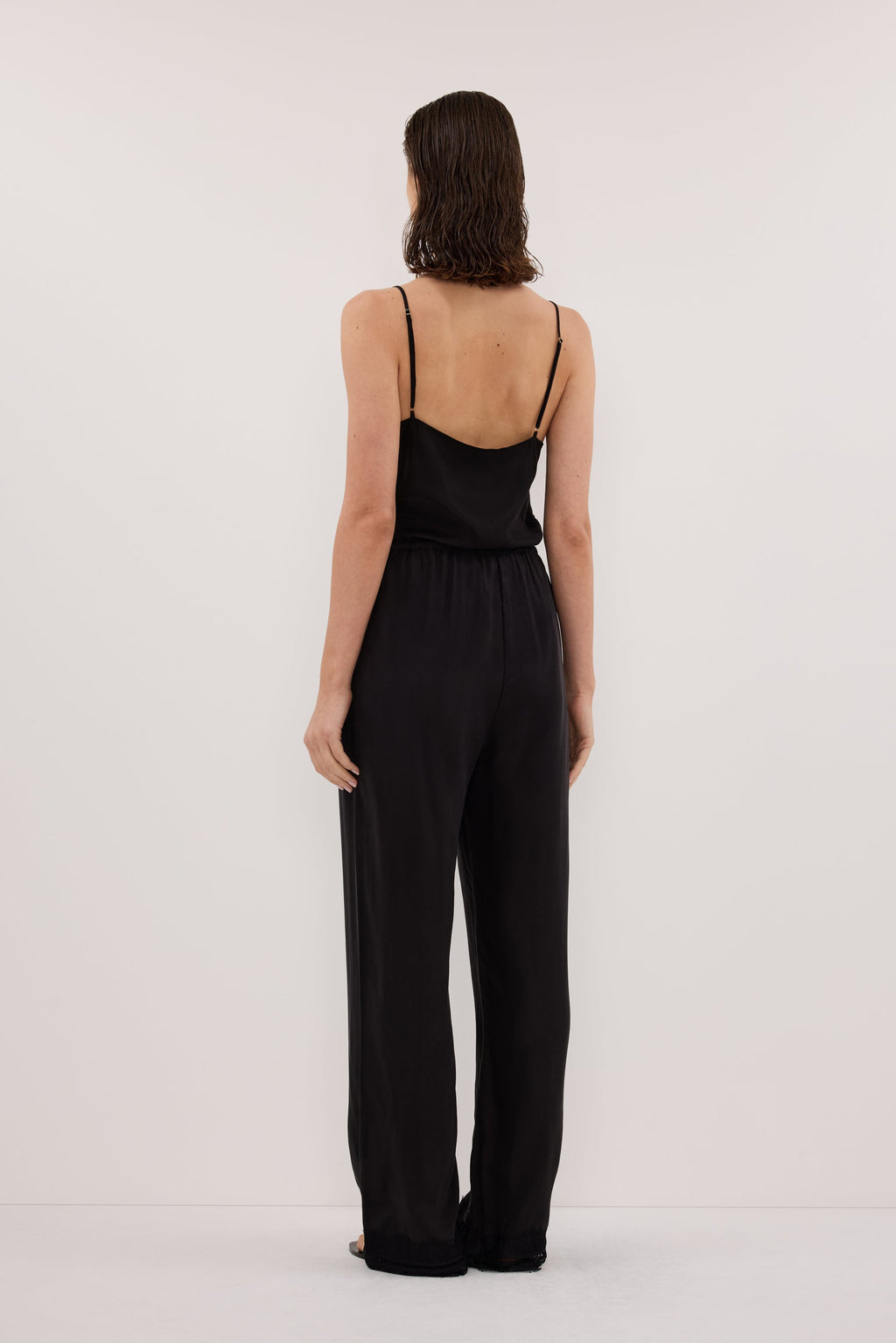 ANDREA BLACK CUPRO LACE PANT