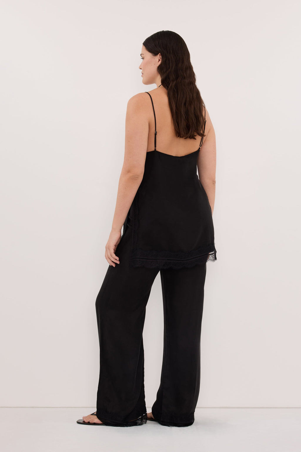 ANDREA BLACK CUPRO LACE PANT