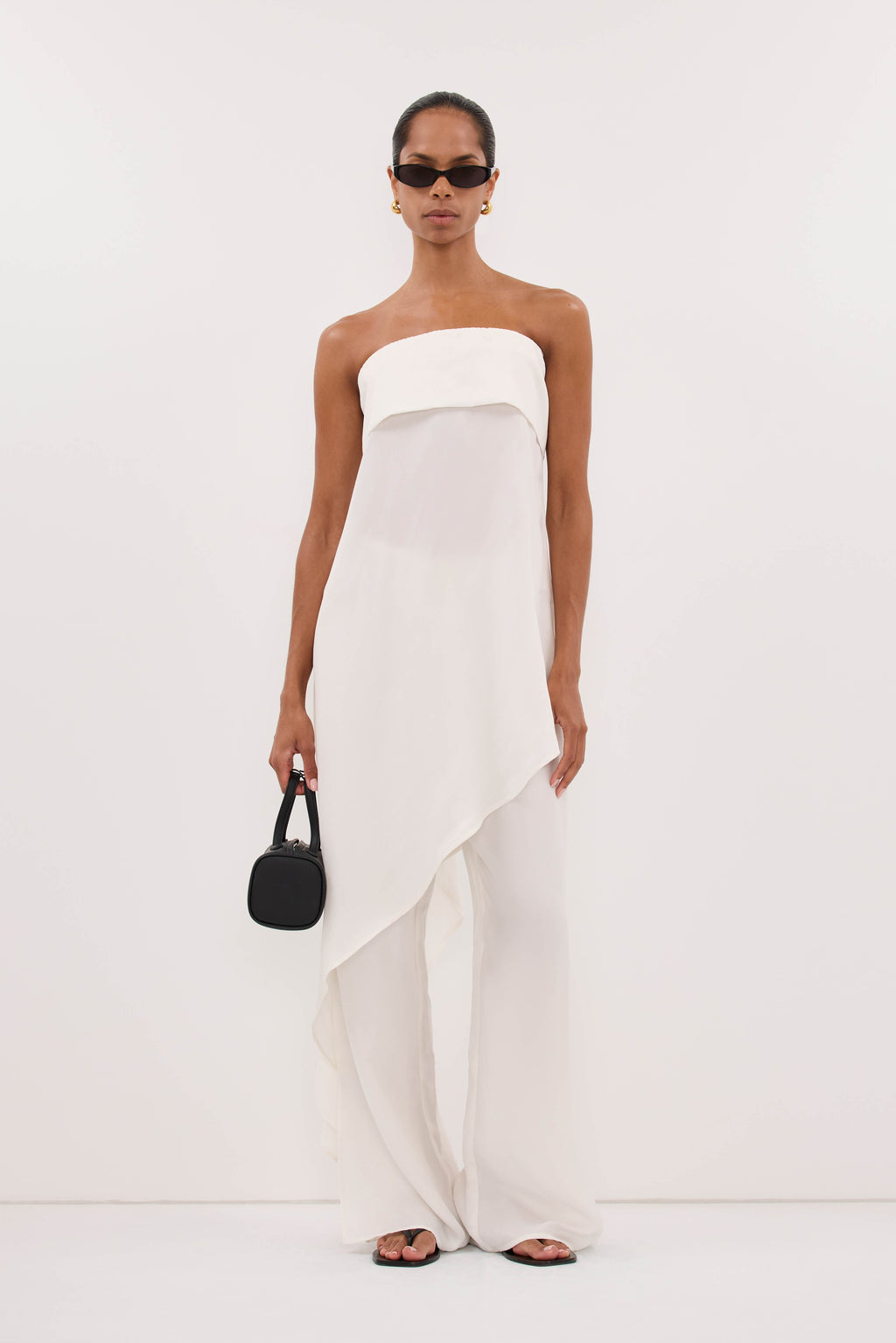 XENA WHITE CUPRO SIDE SPLIT PANT