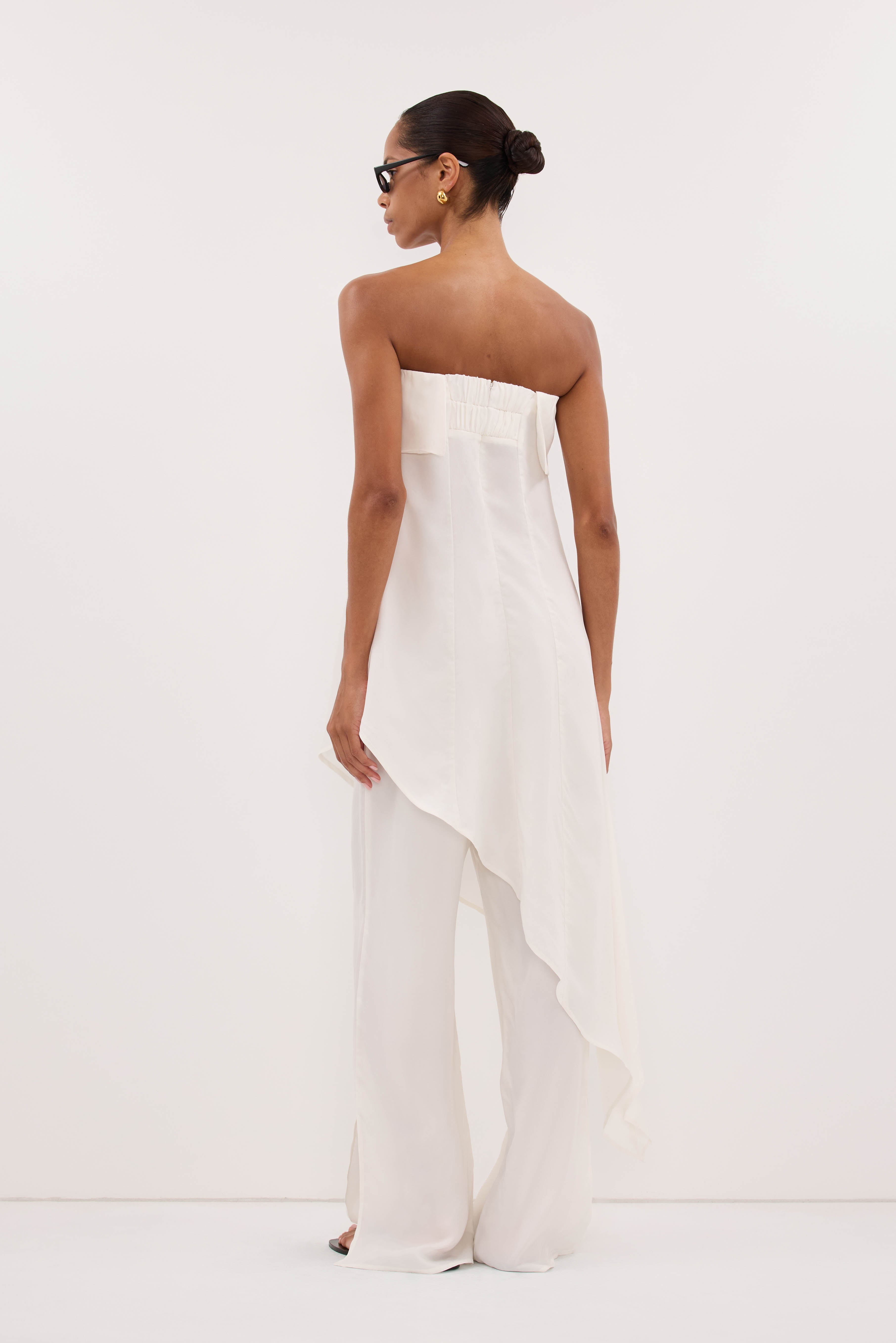 XENA WHITE CUPRO SIDE SPLIT PANT