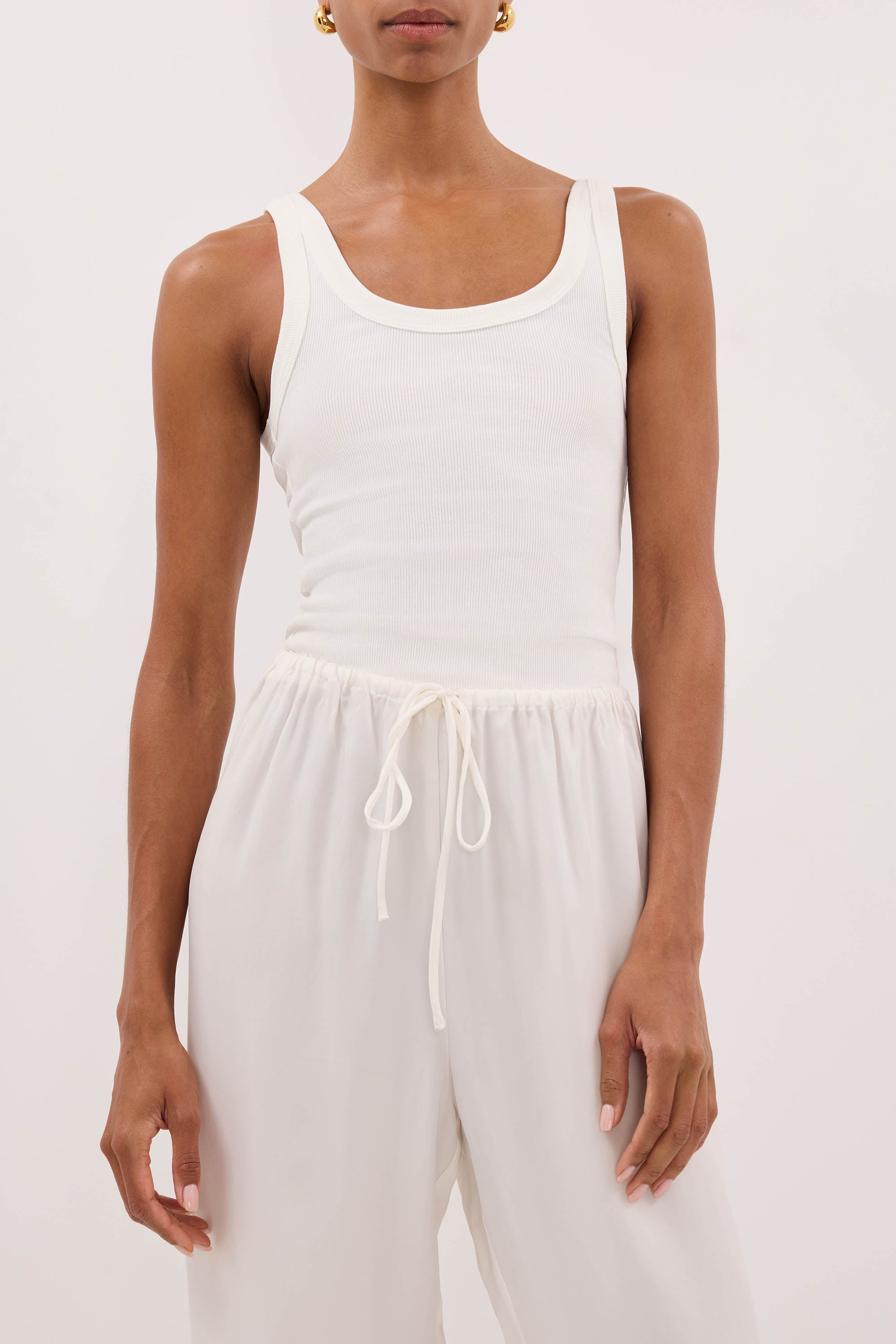 XENA WHITE CUPRO SIDE SPLIT PANT