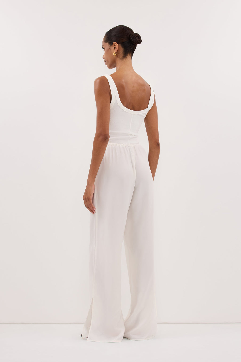 XENA WHITE CUPRO SIDE SPLIT PANT
