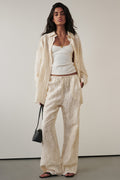 CORDELIA SANDSTONE CROPPED RAMIE PANT