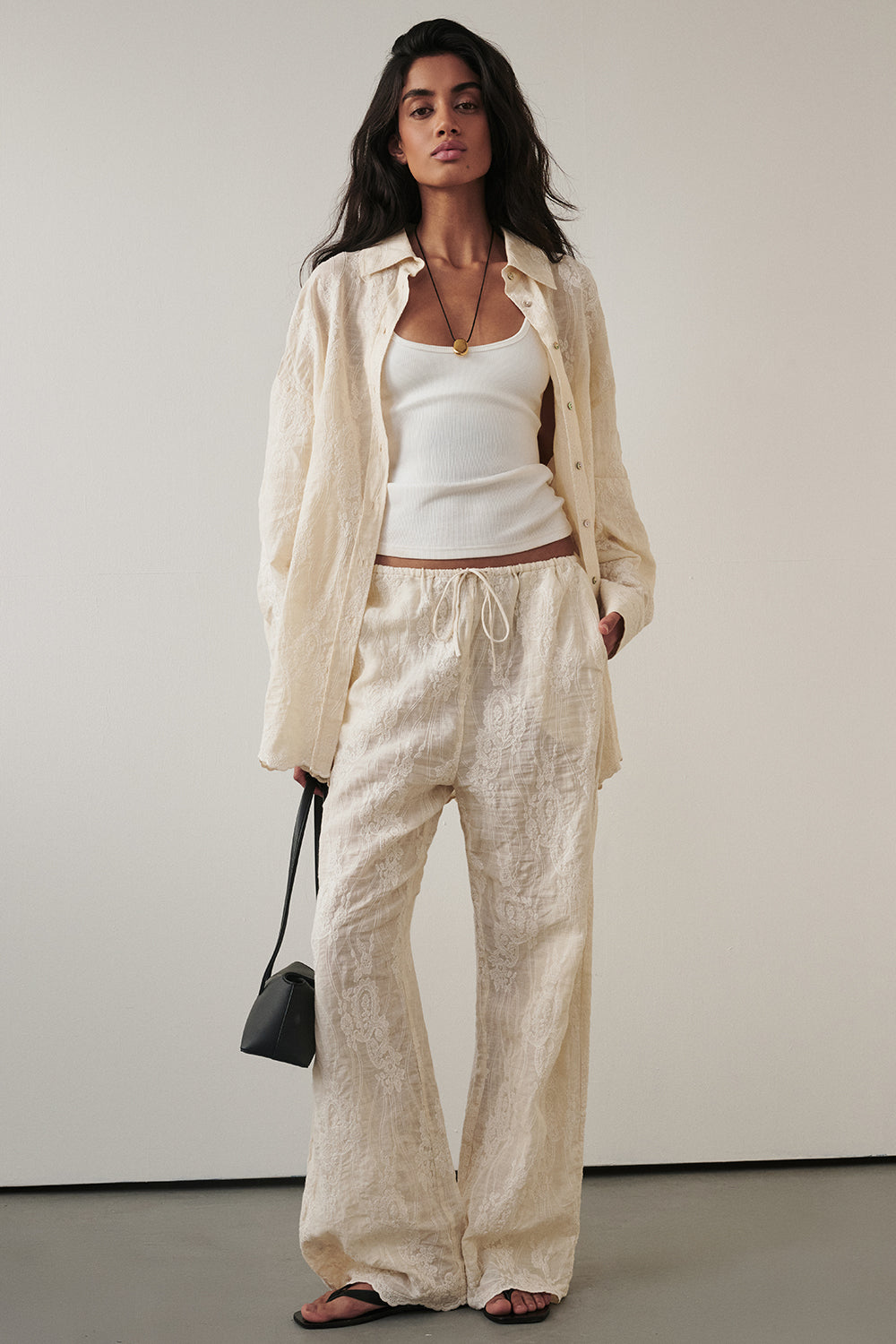 CORDELIA SANDSTONE CROPPED RAMIE PANT