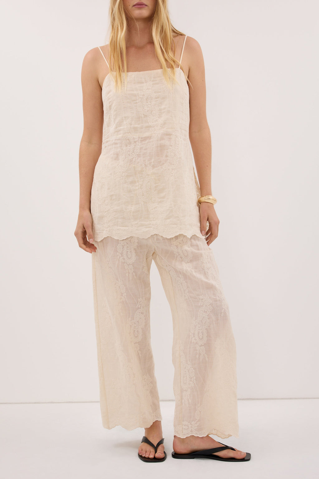 CORDELIA SANDSTONE CROPPED RAMIE PANT
