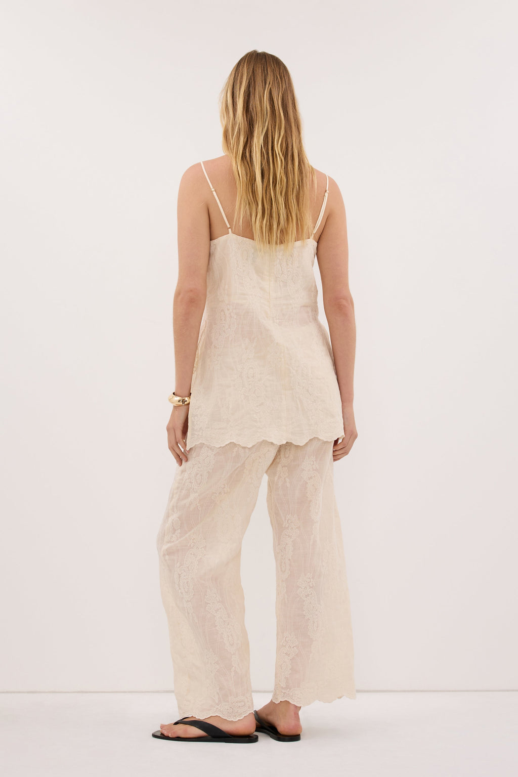 CORDELIA SANDSTONE CROPPED RAMIE PANT