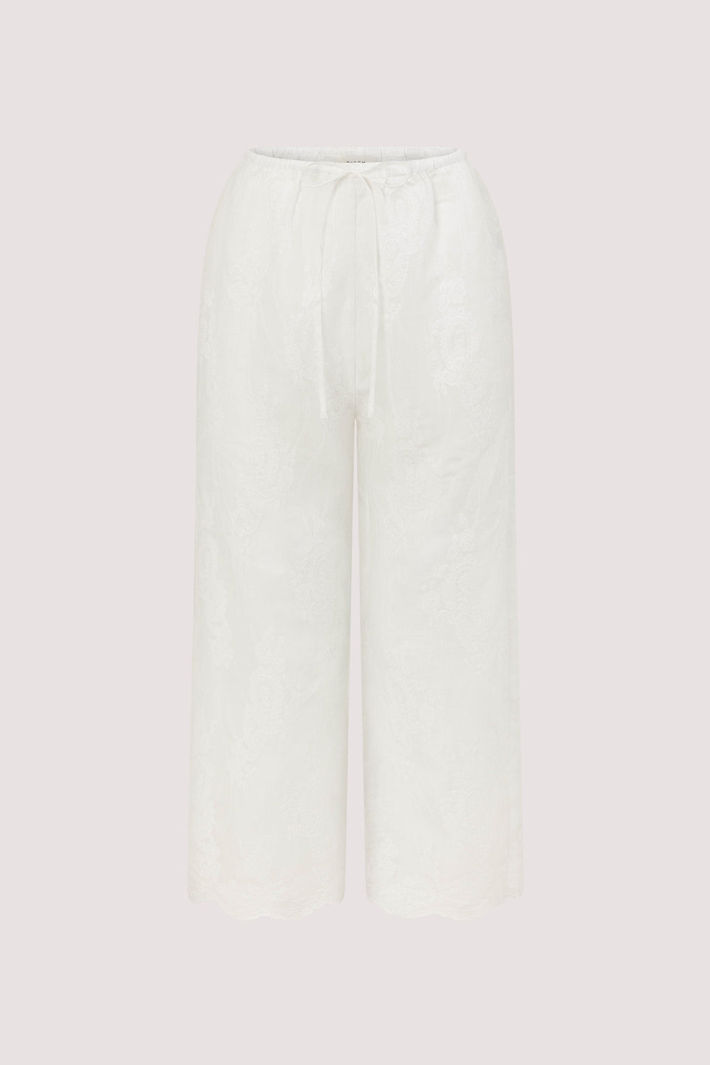 CORDELIA WHITE CROPPED RAMIE PANT