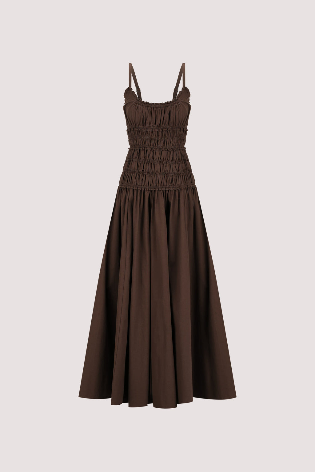 TOBY BITTER CHOC COTTON MIDI DRESS