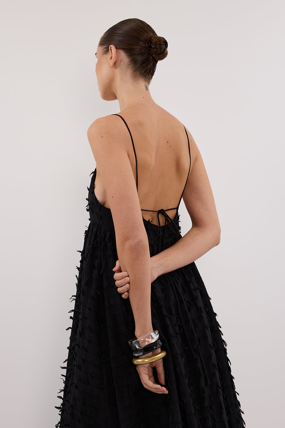 PALOMA BLACK BABYDOLL MIDI DRESS