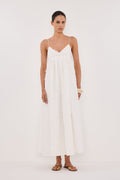 PALOMA WHITE BABYDOLL MIDI DRESS