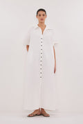 VIOLET WHITE SHIRT MIDI DRESS
