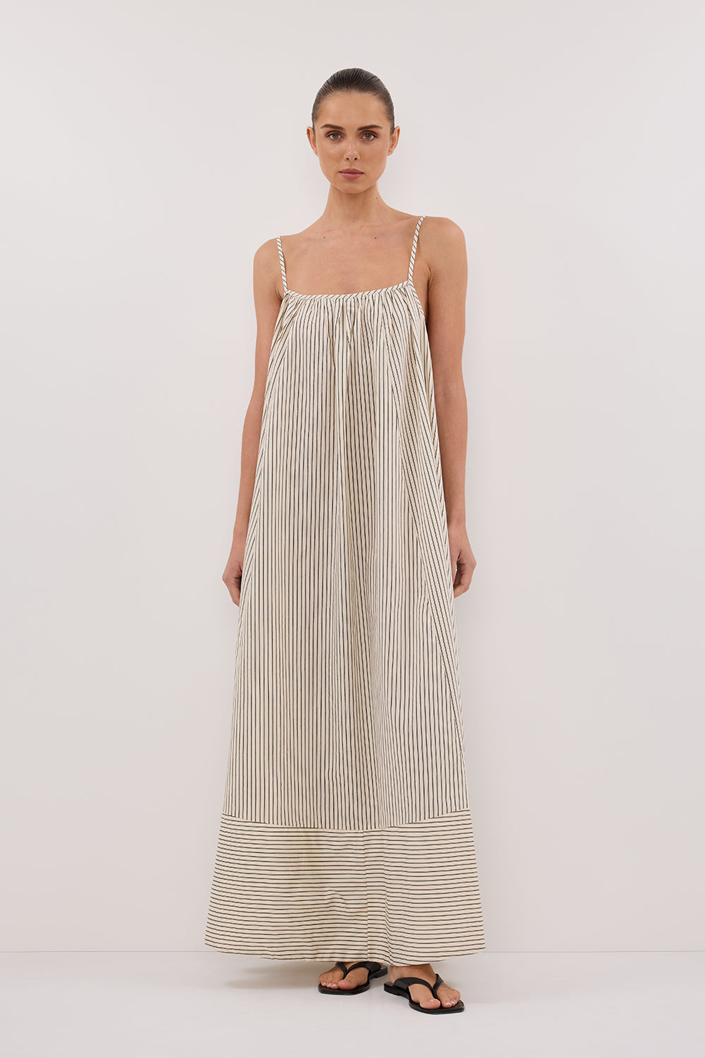 PALMA CREAM SILK BLEND MIDI DRESS