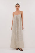 PALMA CREAM SILK BLEND MIDI DRESS