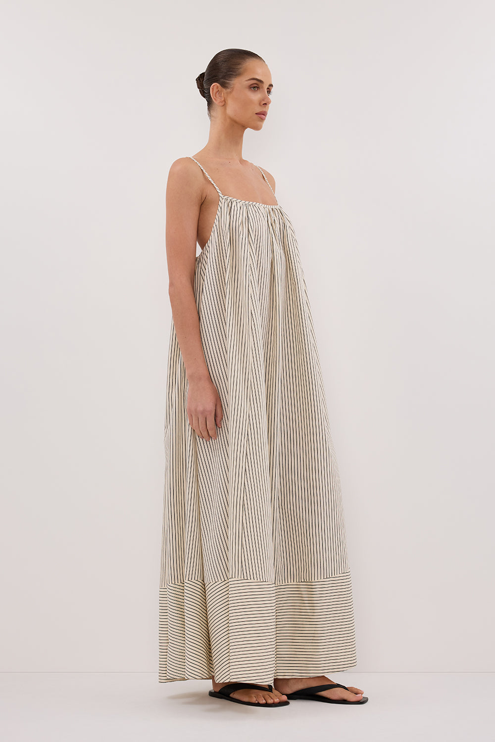 PALMA CREAM SILK BLEND MIDI DRESS
