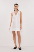GABBY WHITE OVERSIZED COTTON MINI DRESS