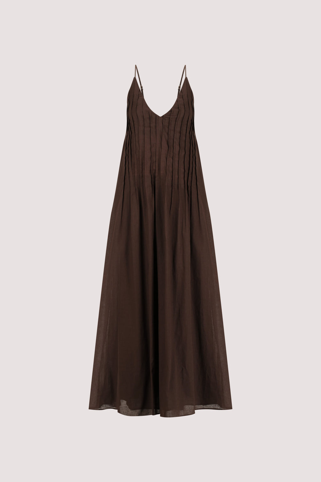 TAHLIA BITTER CHOC LINEN BLEND MAXI DRESS