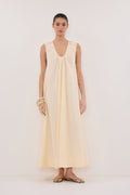 GABBY BUTTERMILK OVERSIZED COTTON MIDI DRESS