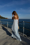TAHLIA CORNFLOWER RAMIE MAXI DRESS