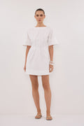 DAPHNE WHITE SLEEVED MINI DRESS