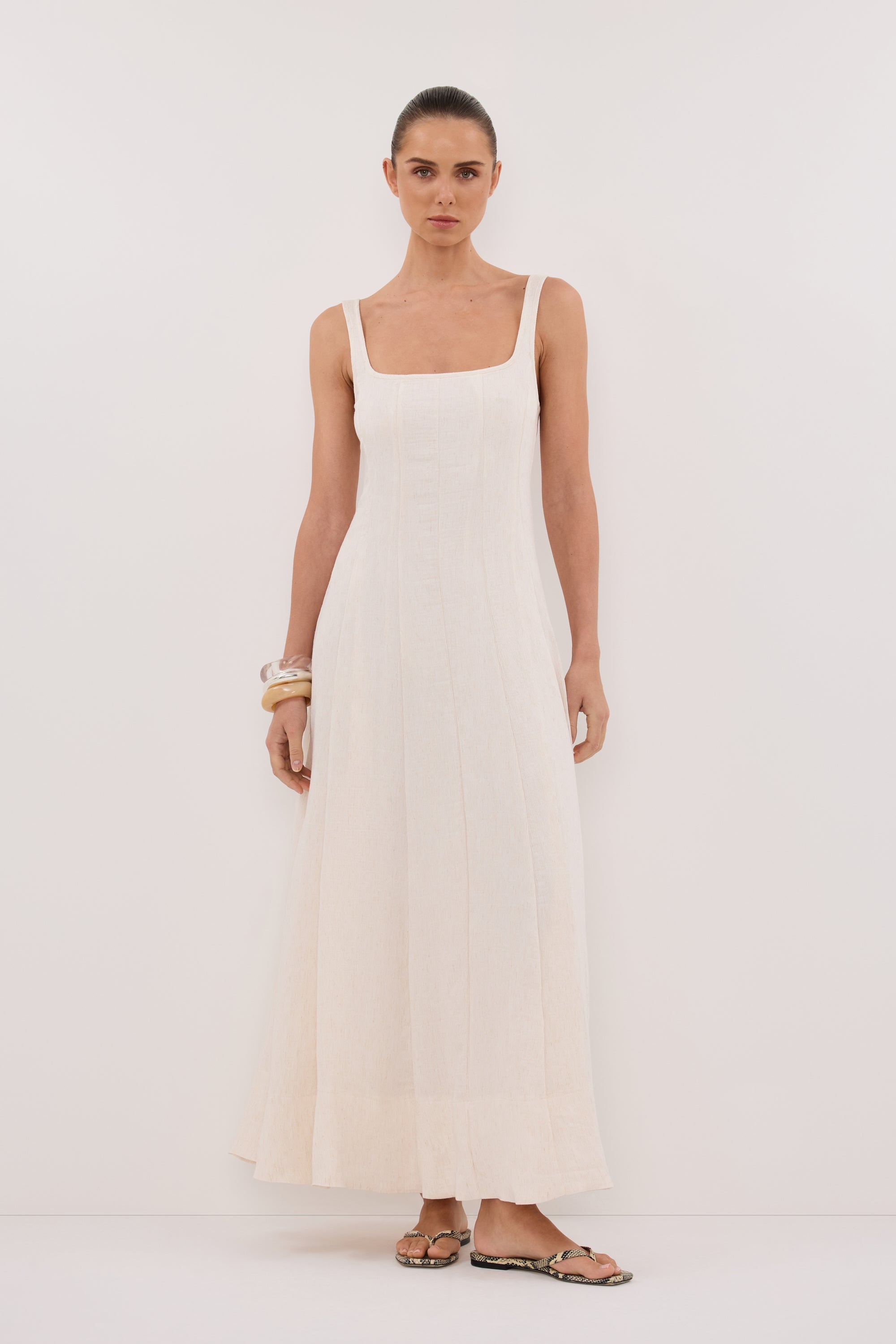 CANNE CREAM MIDI DRESS
