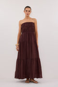 ARTIE WALNUT RAMIE MIDI DRESS