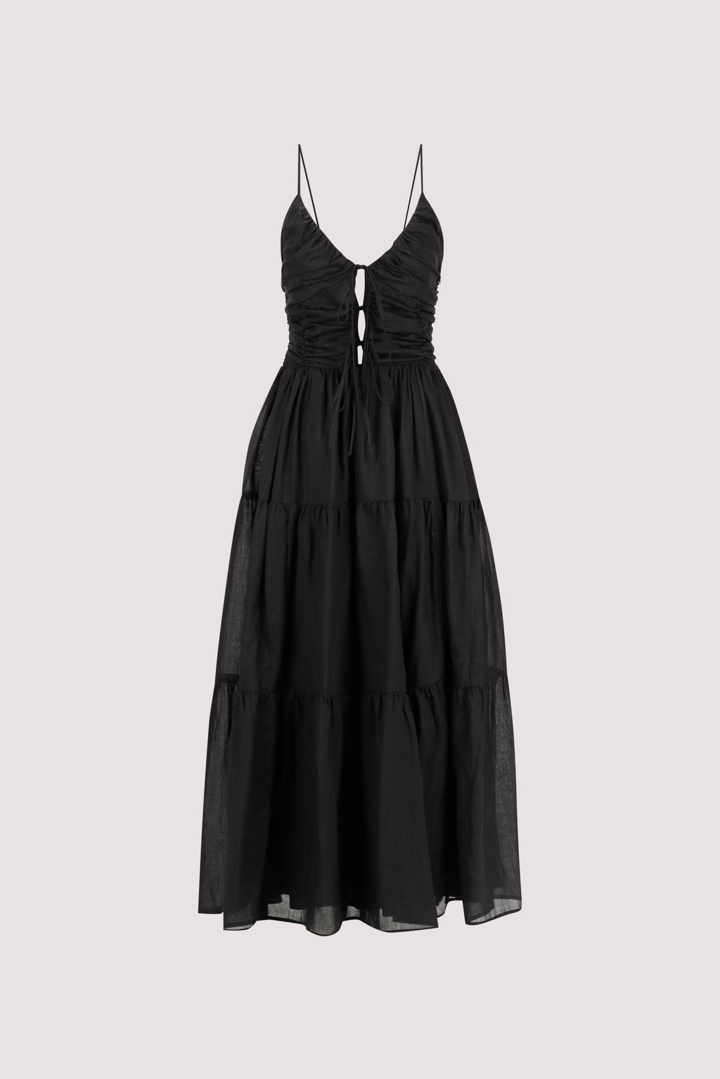 MARNIE BLACK RAMIE MIDI DRESS