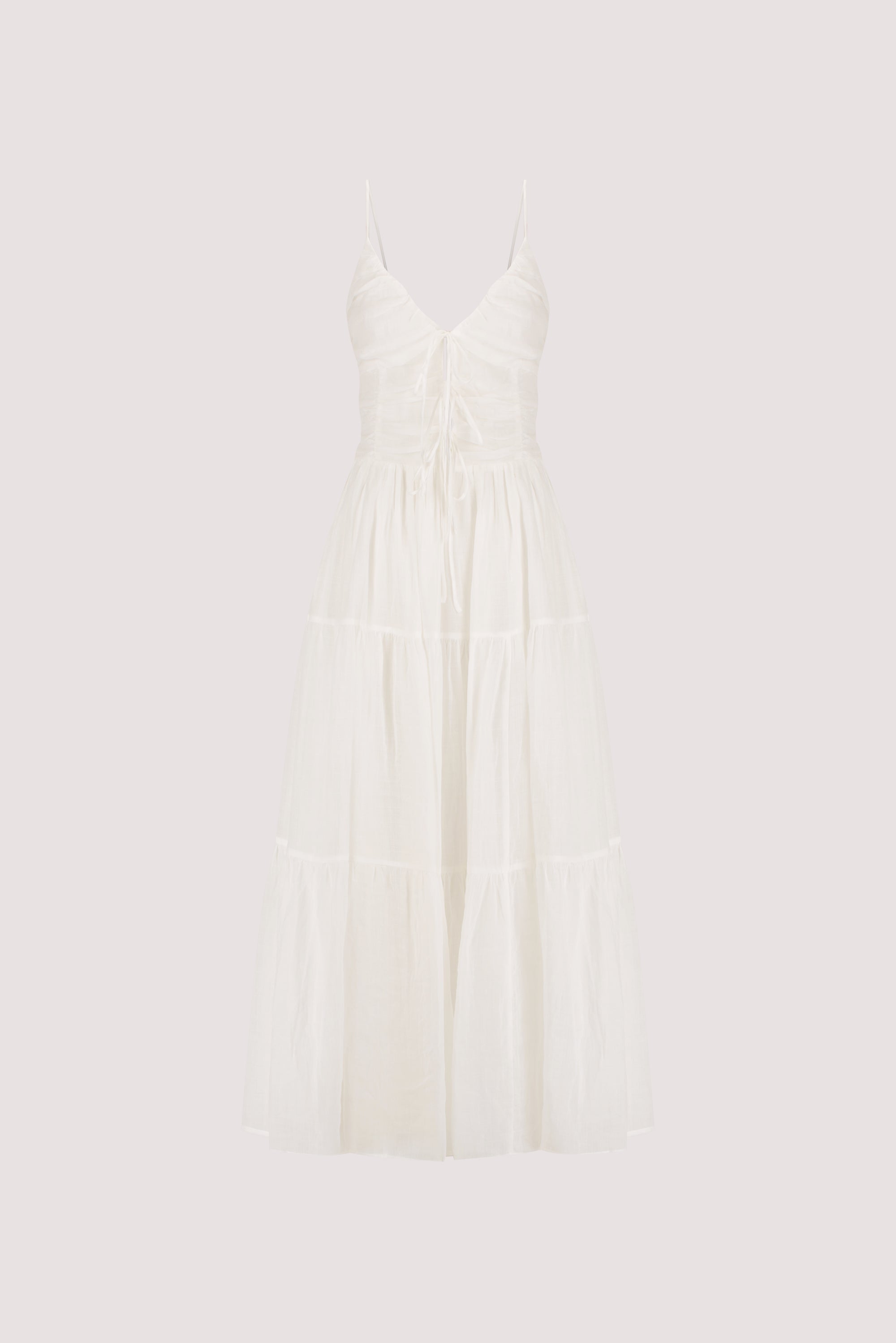 MARNIE WHITE RAMIE MIDI DRESS