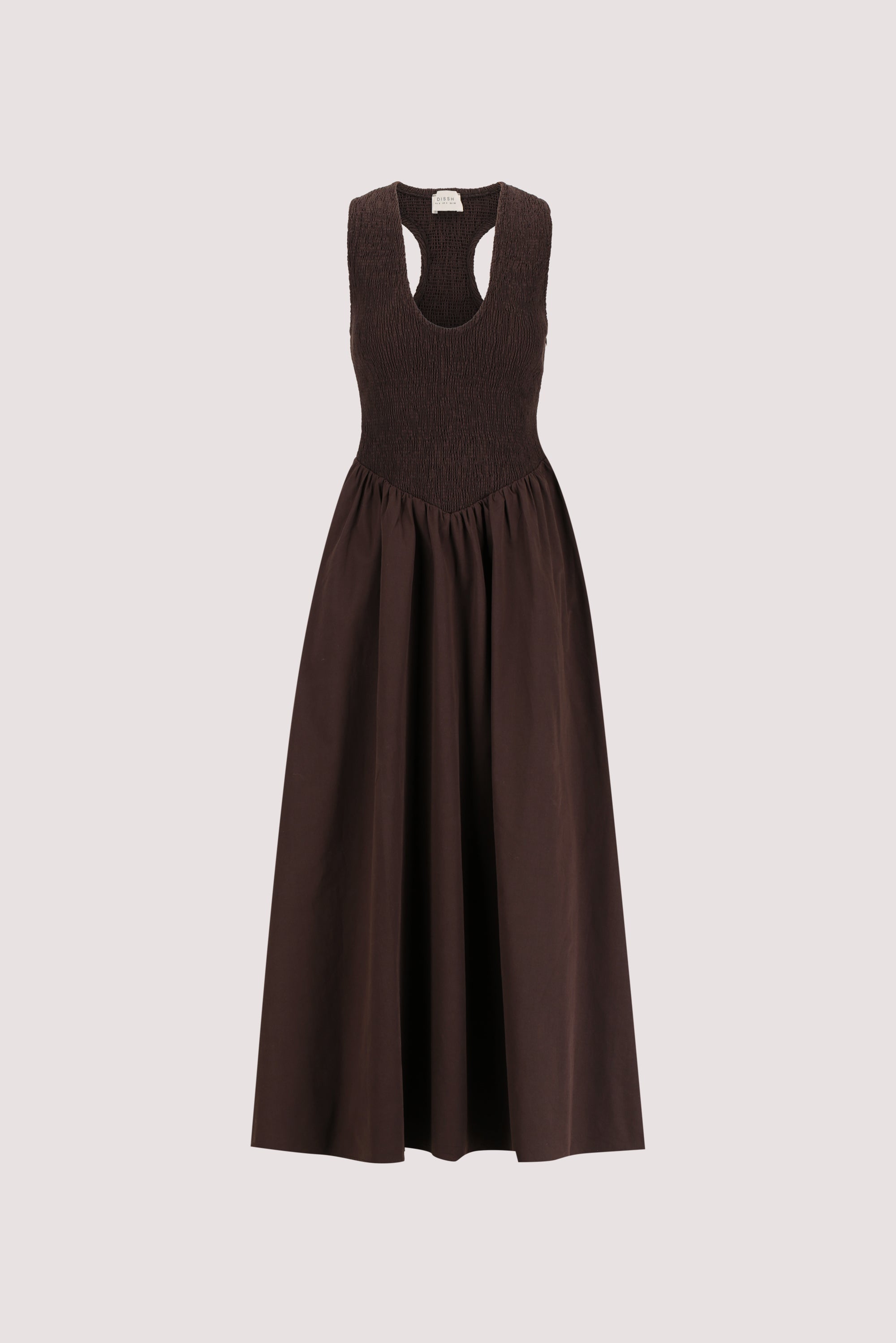 FLORENCE BURNT CHOC COTTON MIDI DRESS