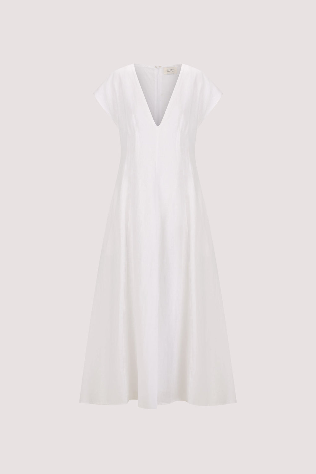 MATISSE WHITE LINEN MIDI DRESS