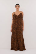 TERRA CAPRI RUST SLEEVELESS MAXI DRESS