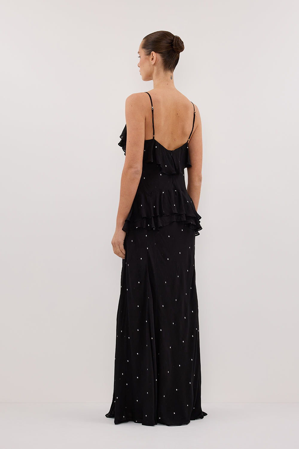 MELROSE BLACK SPOT MAXI DRESS