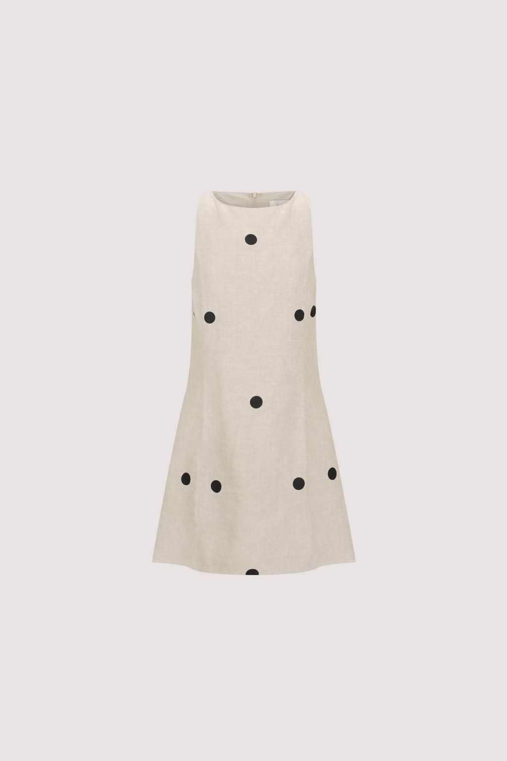 BEVERLY NATURAL SPOT LINEN MINI DRESS