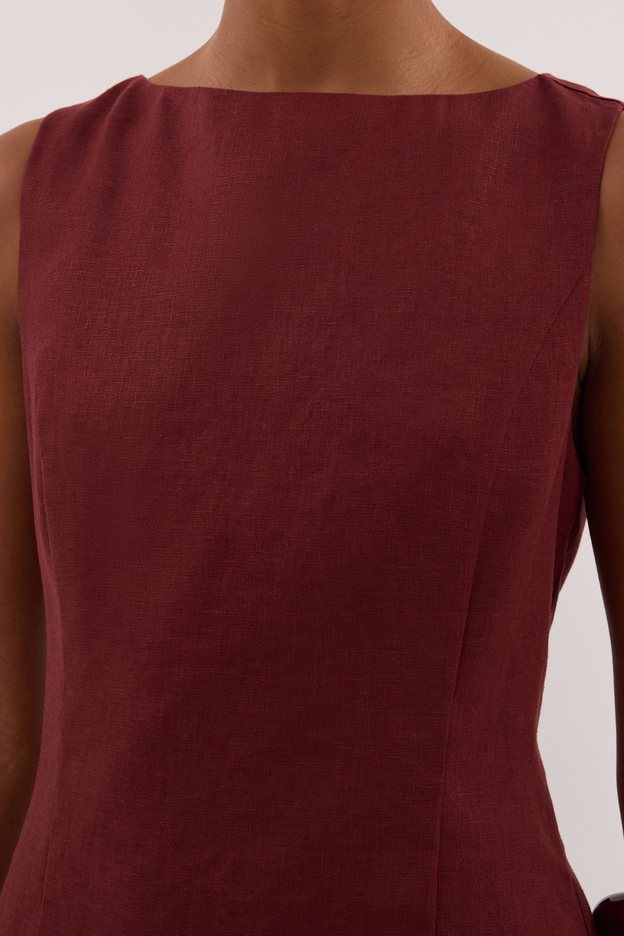 LACY SAHARA SLEEVELESS LINEN MINI DRESS