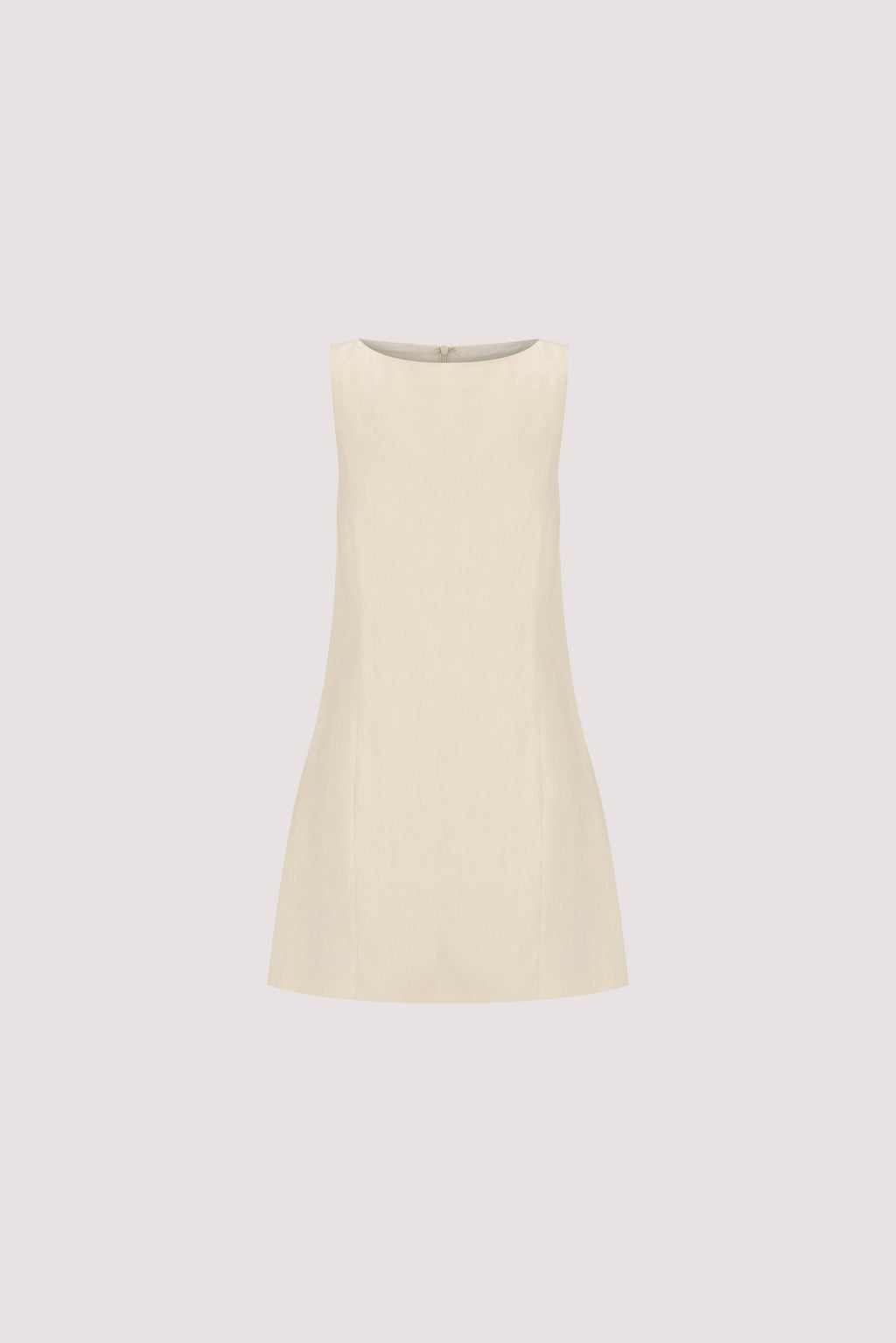 LACY STRAW SLEEVELESS LINEN MINI DRESS