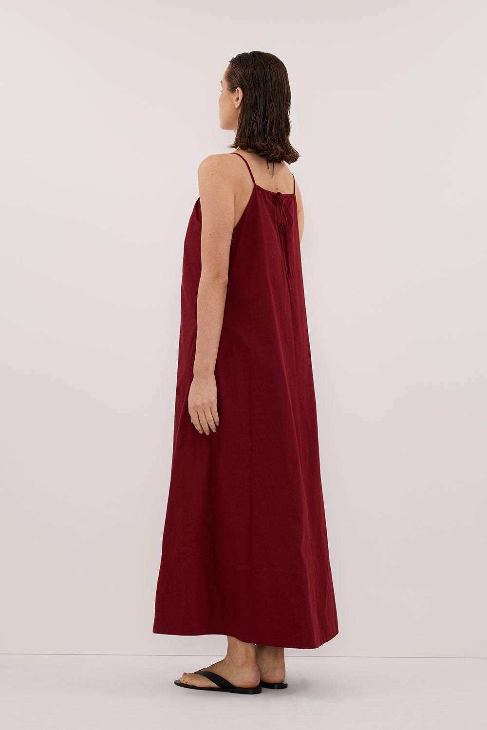 LIANA SAHARA SLEEVELESS POPLIN TENT MIDI DRESS