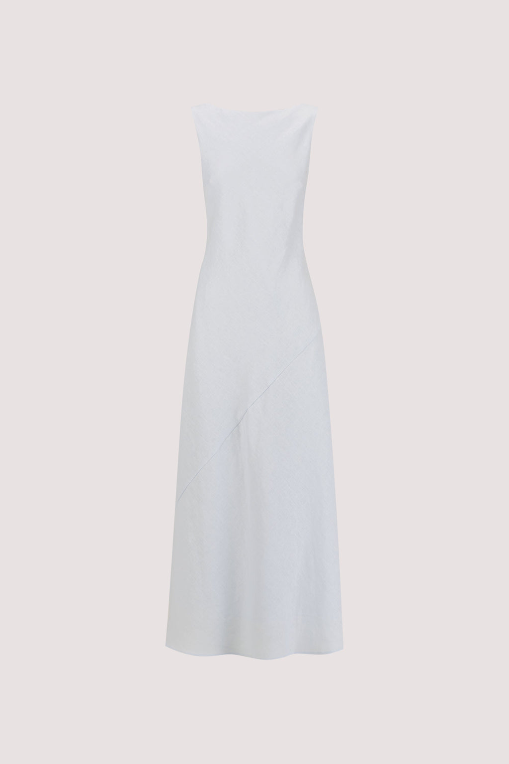 LACY CORNFLOWER SLEEVELESS LINEN MIDI DRESS