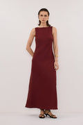 LACY SAHARA SLEEVELESS LINEN MIDI DRESS